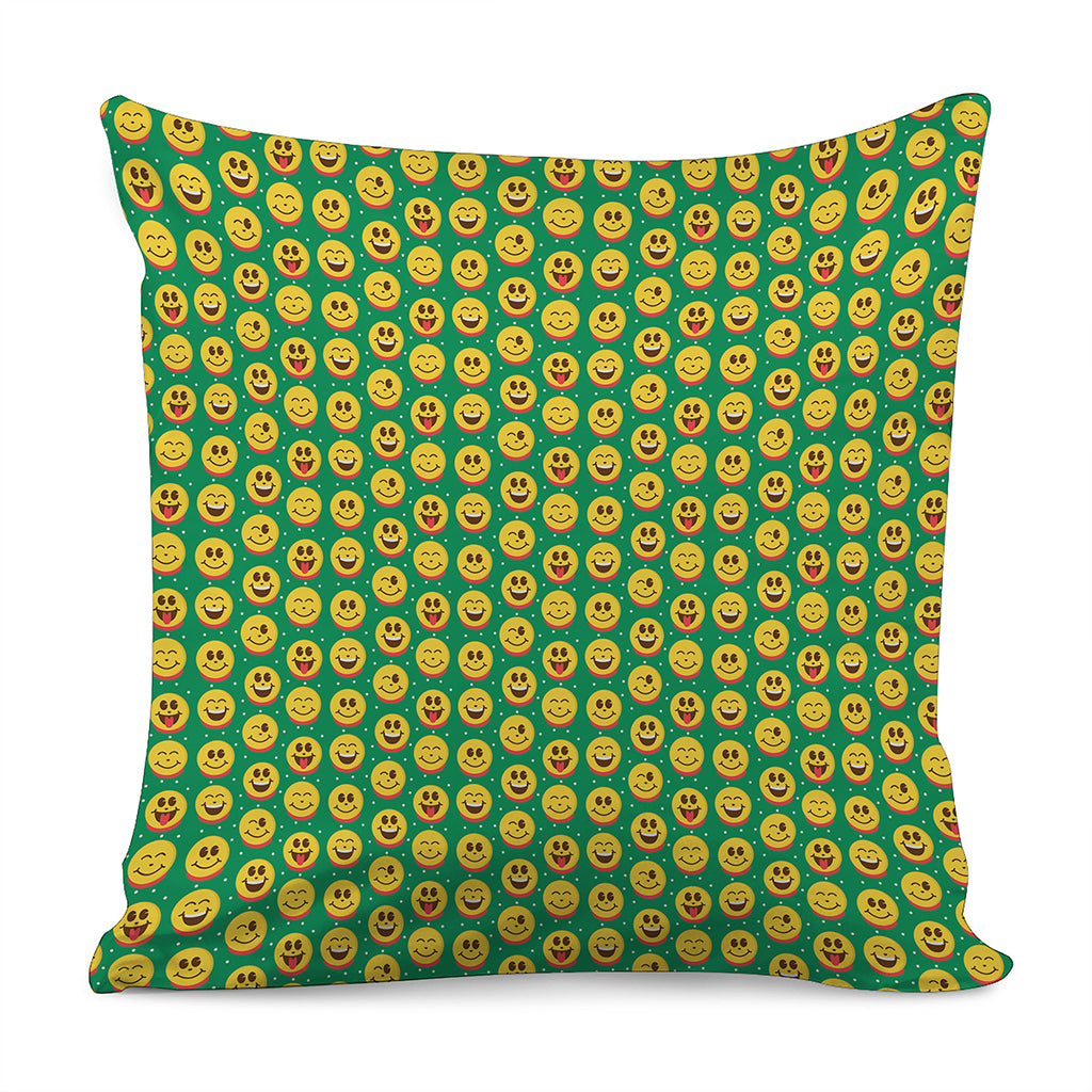 Cute Christmas Emoji Pattern Print Pillow Cover