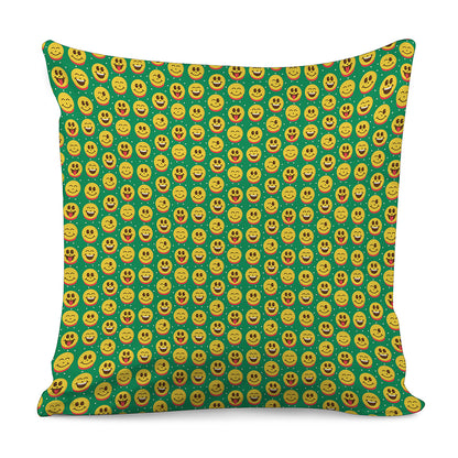 Cute Christmas Emoji Pattern Print Pillow Cover