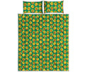 Cute Christmas Emoji Pattern Print Quilt Bed Set