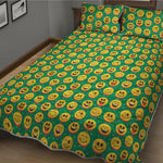 Cute Christmas Emoji Pattern Print Quilt Bed Set