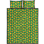 Cute Christmas Emoji Pattern Print Quilt Bed Set