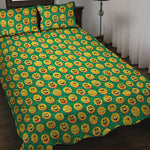 Cute Christmas Emoji Pattern Print Quilt Bed Set