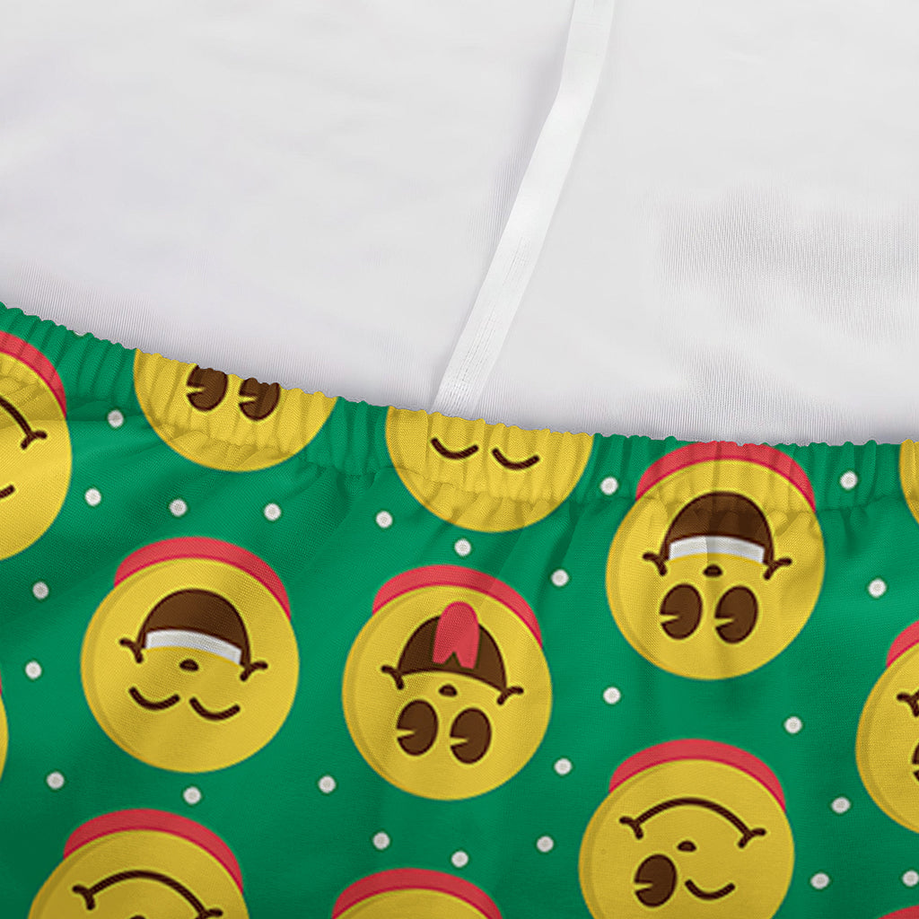 Cute Christmas Emoji Pattern Print Sofa Cover