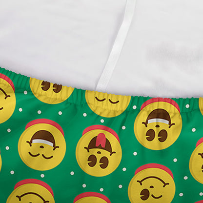Cute Christmas Emoji Pattern Print Sofa Cover