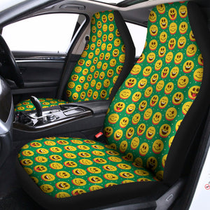 Cute Christmas Emoji Pattern Print Universal Fit Car Seat Covers