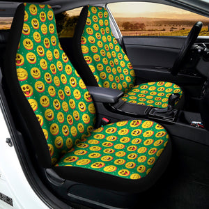 Cute Christmas Emoji Pattern Print Universal Fit Car Seat Covers