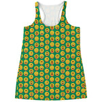 Cute Christmas Emoji Pattern Print Women's Racerback Tank Top