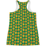 Cute Christmas Emoji Pattern Print Women's Racerback Tank Top