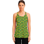 Cute Christmas Emoji Pattern Print Women's Racerback Tank Top
