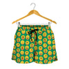 Cute Christmas Emoji Pattern Print Women's Shorts