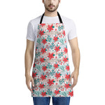 Cute Christmas Poinsettia Pattern Print Apron