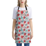 Cute Christmas Poinsettia Pattern Print Apron