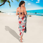 Cute Christmas Poinsettia Pattern Print Beach Sarong Wrap