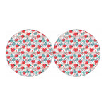Cute Christmas Poinsettia Pattern Print Car Coasters