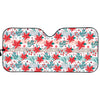 Cute Christmas Poinsettia Pattern Print Car Sun Shade