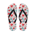 Cute Christmas Poinsettia Pattern Print Flip Flops