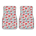 Cute Christmas Poinsettia Pattern Print Front Car Floor Mats