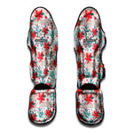 Cute Christmas Poinsettia Pattern Print Muay Thai Shin Guard
