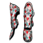 Cute Christmas Poinsettia Pattern Print Muay Thai Shin Guard