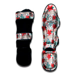 Cute Christmas Poinsettia Pattern Print Muay Thai Shin Guard