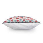 Cute Christmas Poinsettia Pattern Print Pillow Cover