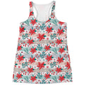 Cute Christmas Poinsettia Pattern Print Women's Racerback Tank Top