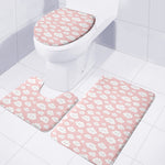 Cute Cloud Pattern Print 3 Piece Bath Mat Set