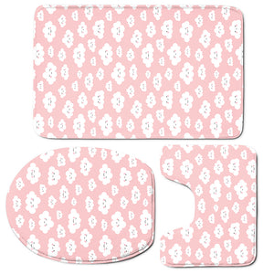 Cute Cloud Pattern Print 3 Piece Bath Mat Set