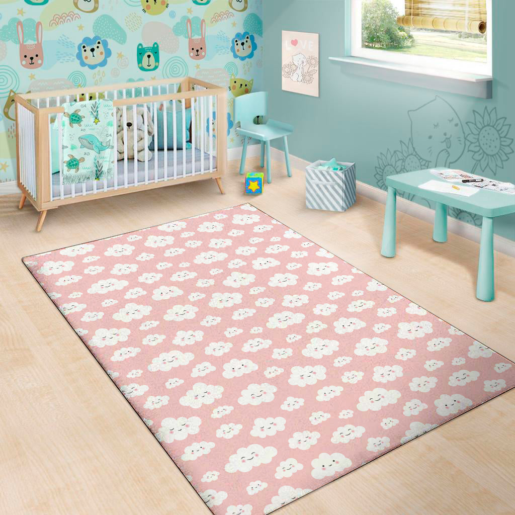 Cute Cloud Pattern Print Area Rug