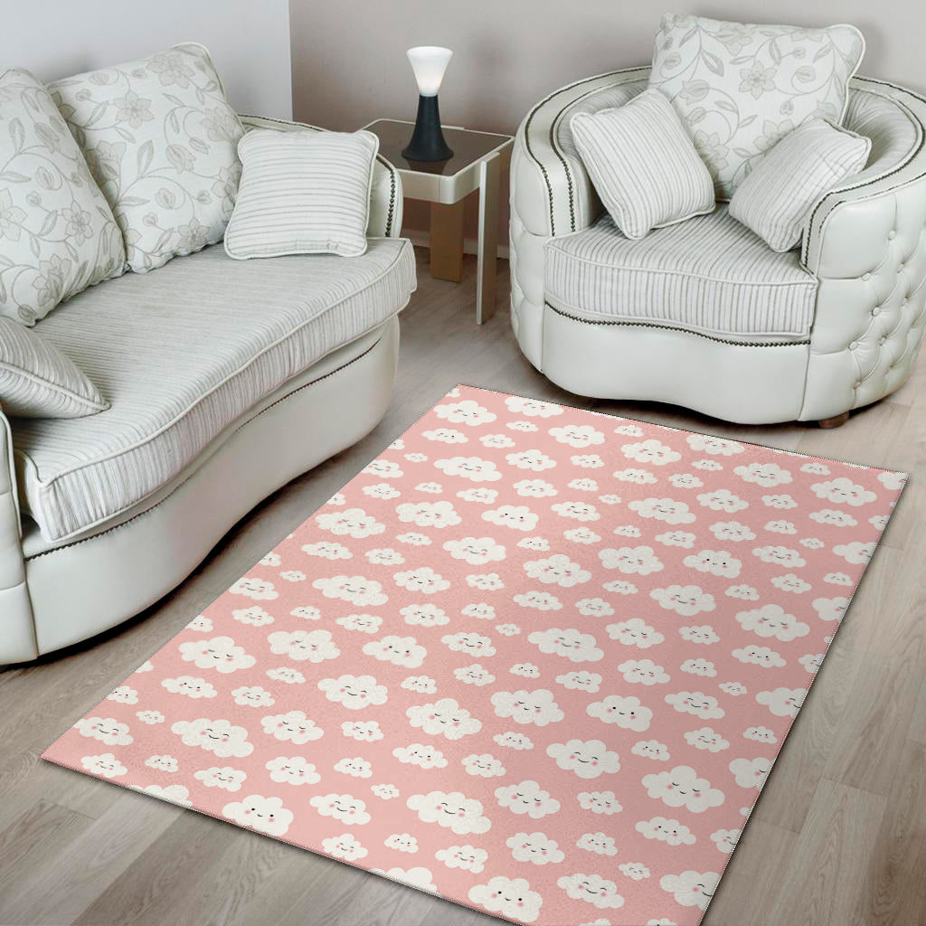 Cute Cloud Pattern Print Area Rug