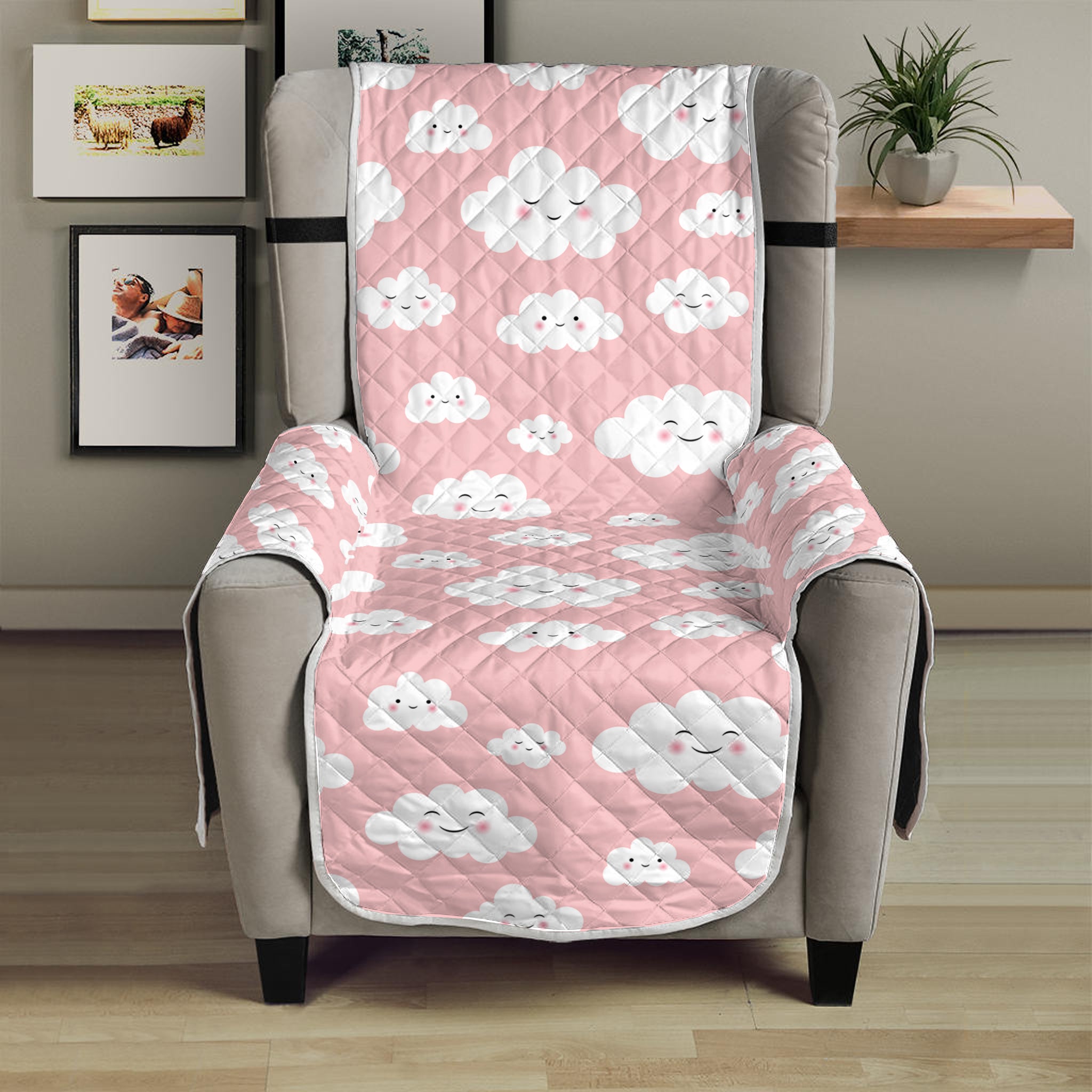 Cute Cloud Pattern Print Armchair Protector