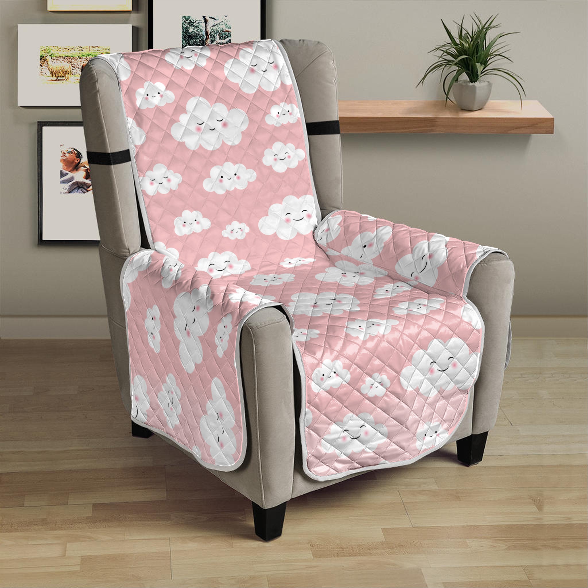 Cute Cloud Pattern Print Armchair Protector