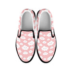 Cute Cloud Pattern Print Black Slip On Shoes