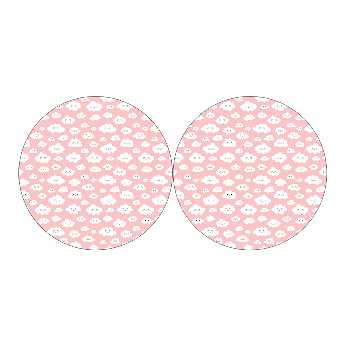 Cute Cloud Pattern Print Car Coasters