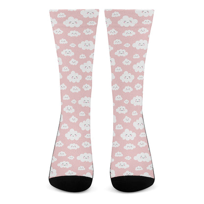 Cute Cloud Pattern Print Crew Socks