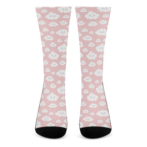 Cute Cloud Pattern Print Crew Socks