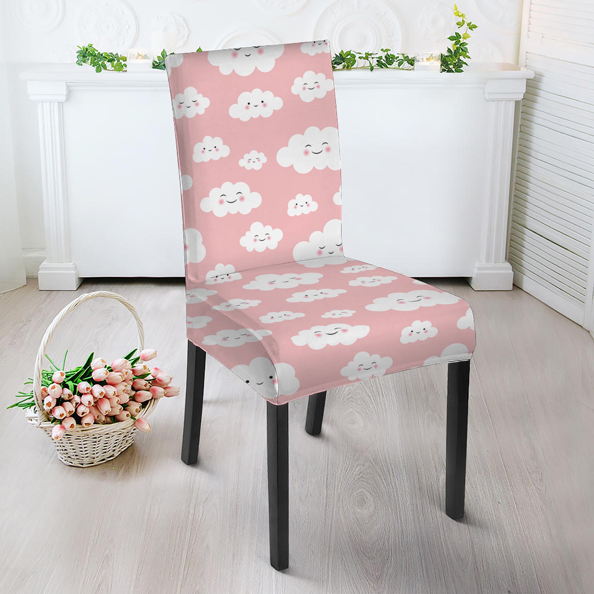 Cute Cloud Pattern Print Dining Chair Slipcover