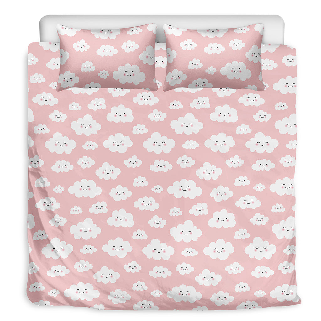 Cute Cloud Pattern Print Duvet Cover Bedding Set