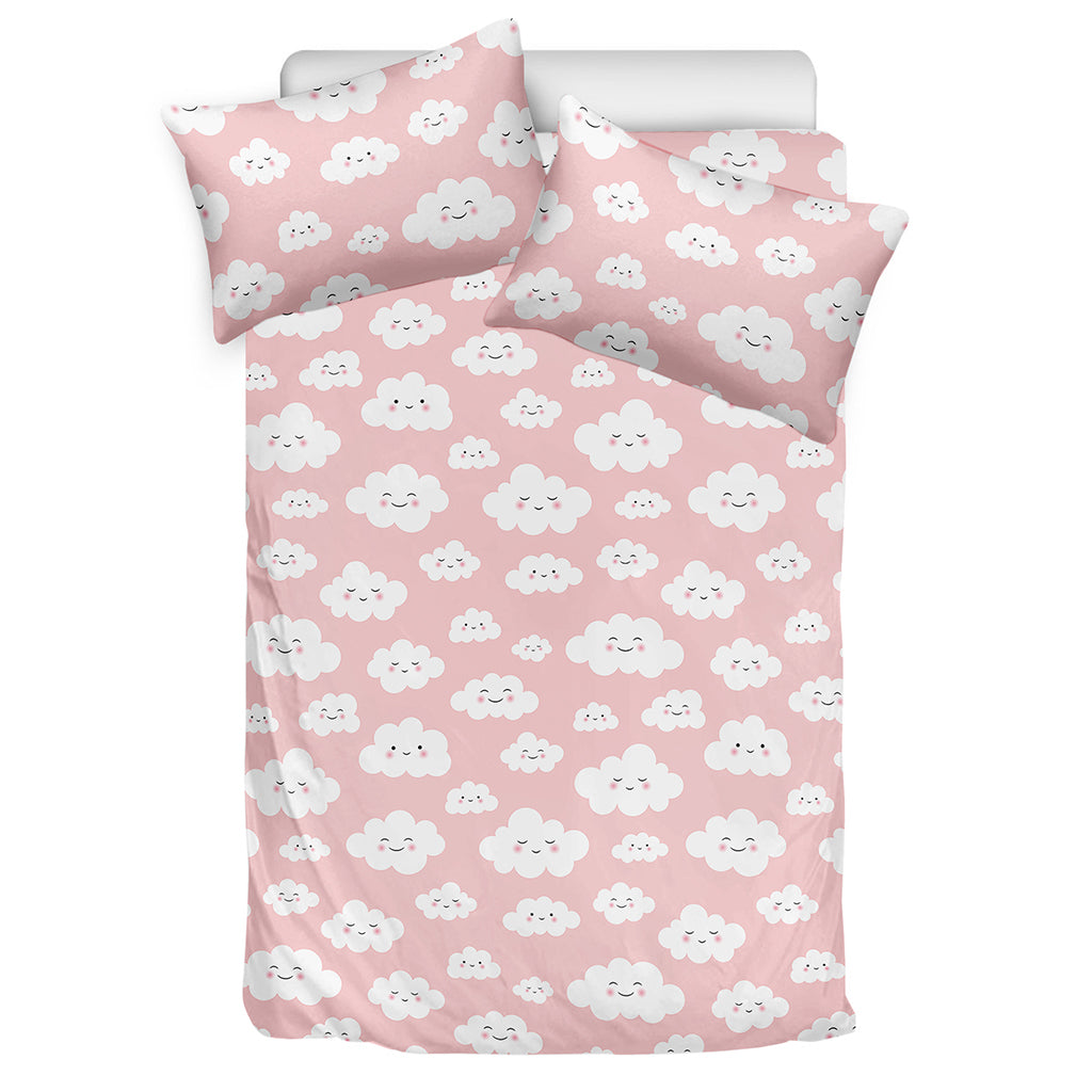 Cute Cloud Pattern Print Duvet Cover Bedding Set