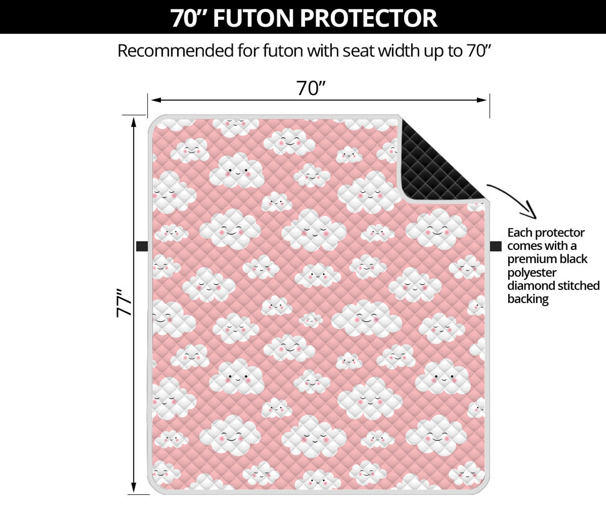 Cute Cloud Pattern Print Futon Protector