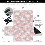 Cute Cloud Pattern Print Half Sofa Protector