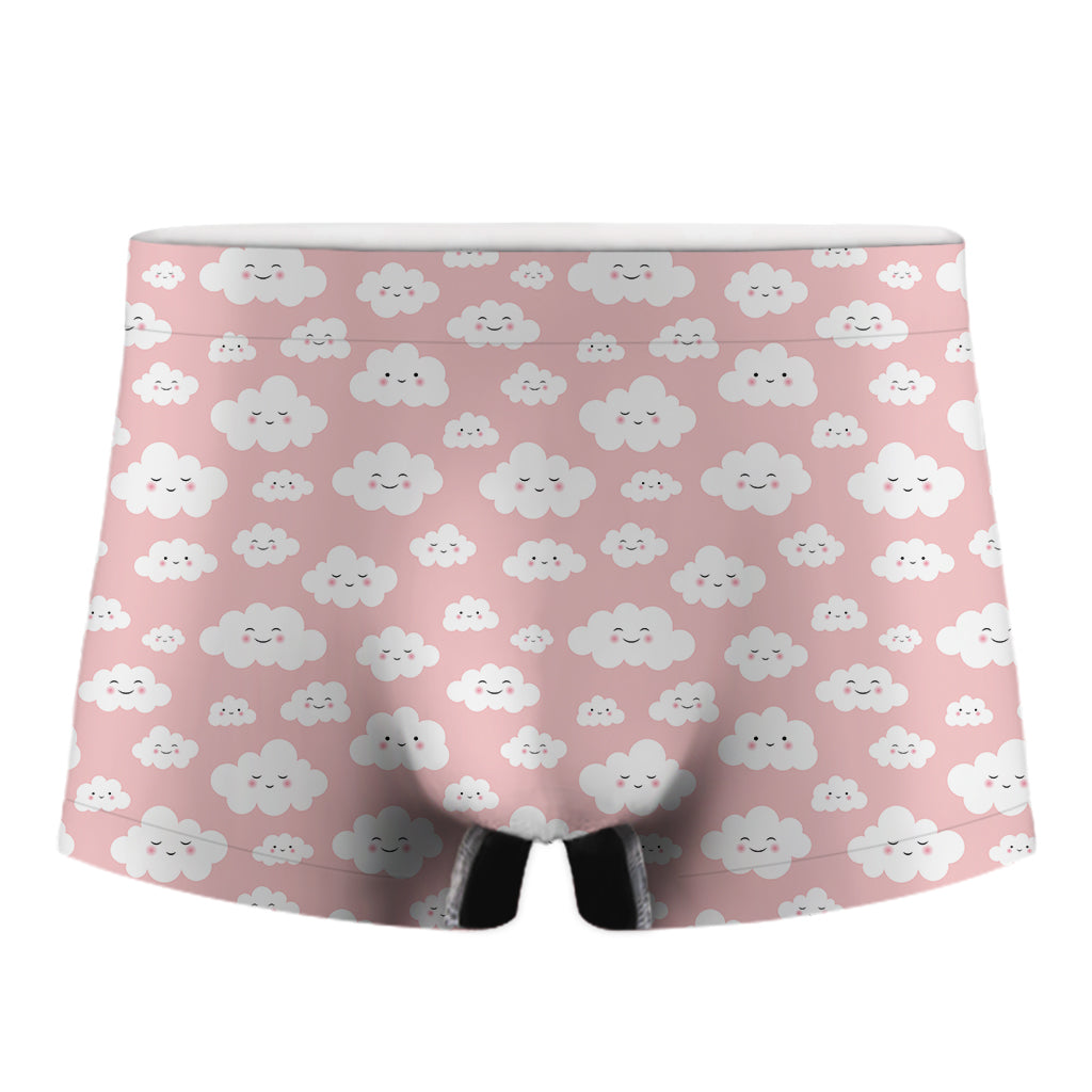 Cute Cloud Pattern Print Men's Boxer Briefs