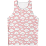 Cute Cloud Pattern Print Men's Tank Top