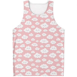 Cute Cloud Pattern Print Men's Tank Top