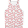 Cute Cloud Pattern Print Men's Tank Top