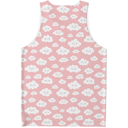 Cute Cloud Pattern Print Men's Tank Top