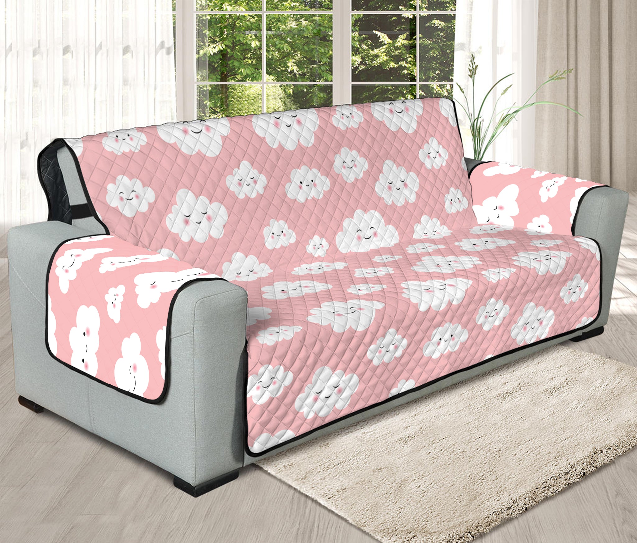 Cute Cloud Pattern Print Oversized Sofa Protector