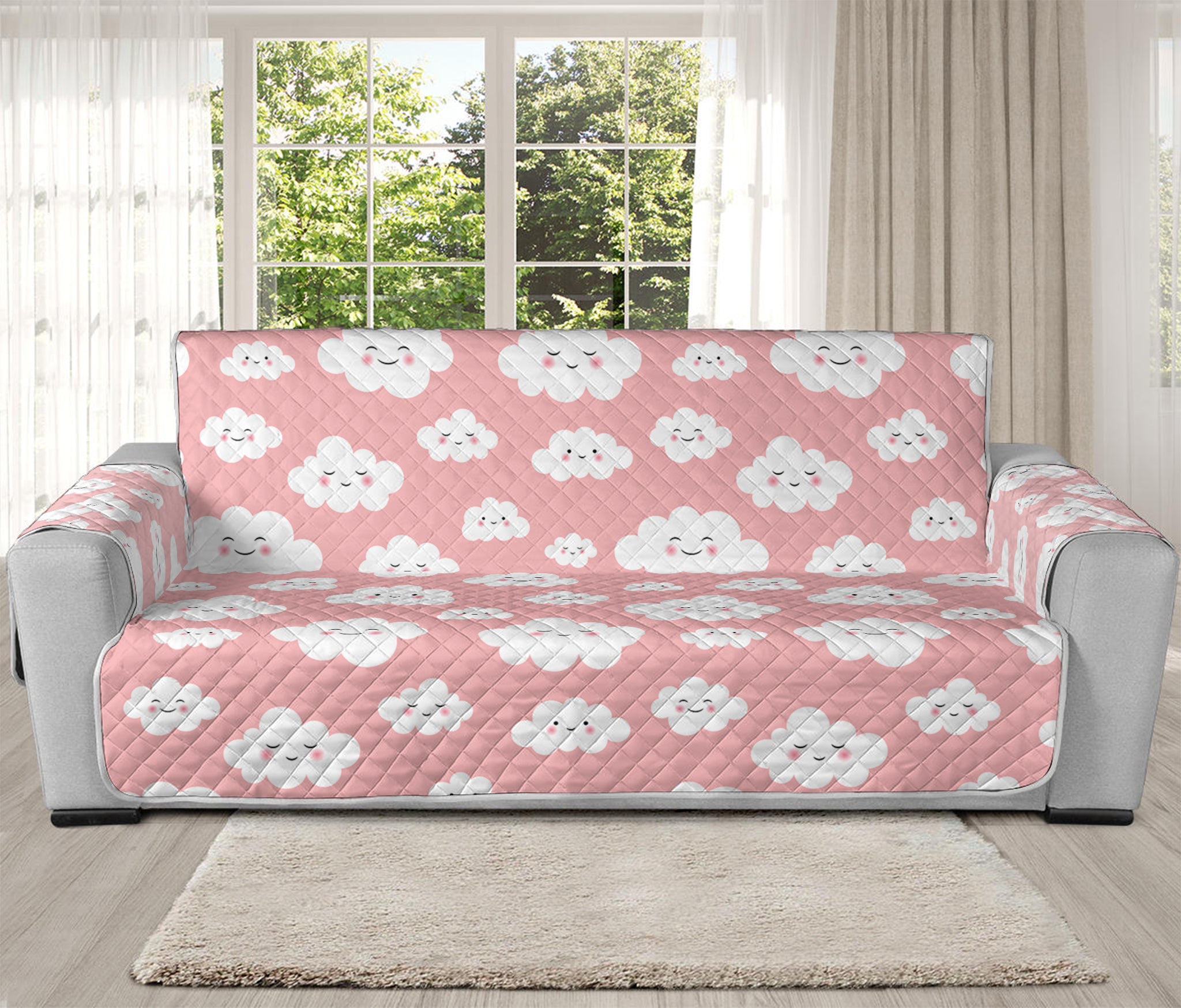 Cute Cloud Pattern Print Oversized Sofa Protector