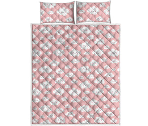 Cute Cloud Pattern Print Quilt Bed Set