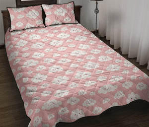 Cute Cloud Pattern Print Quilt Bed Set